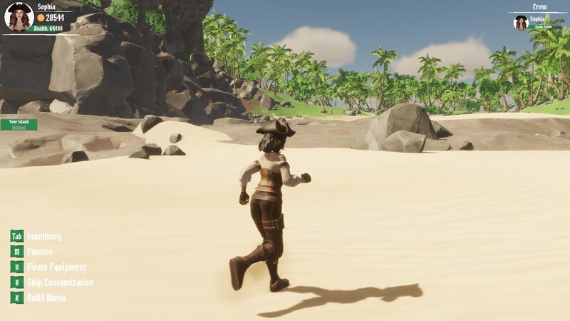 A pirate exploring a tropical island in Pirates Life